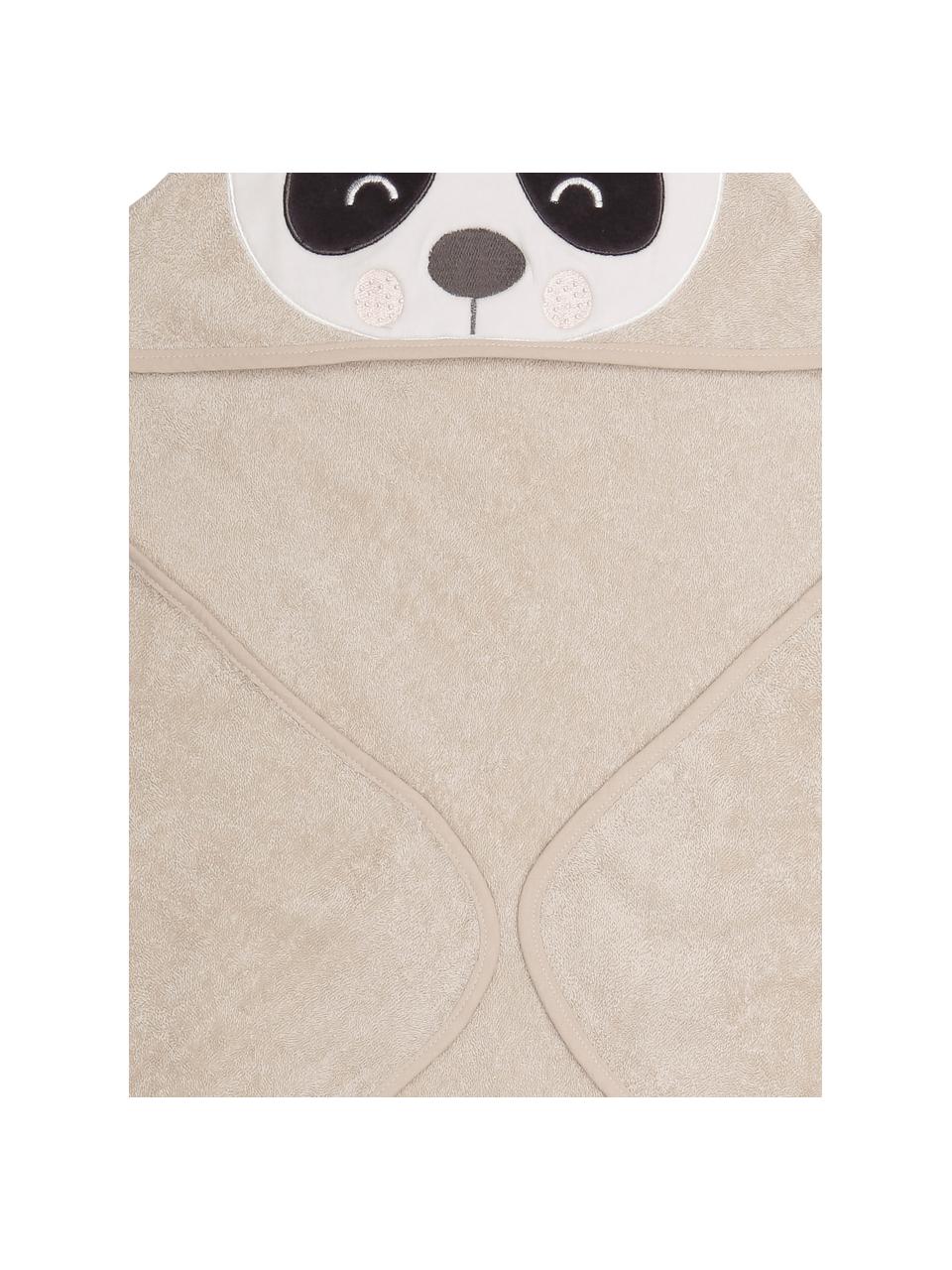 Dětský ručník z organické bavlny Panda Penny, Béžová, bílá, tmavě šedá