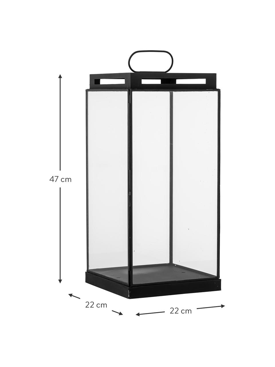 Lantaarn Kriss van metaal, Frame: gecoat metaal, Zwart, B 22 x H 47 cm