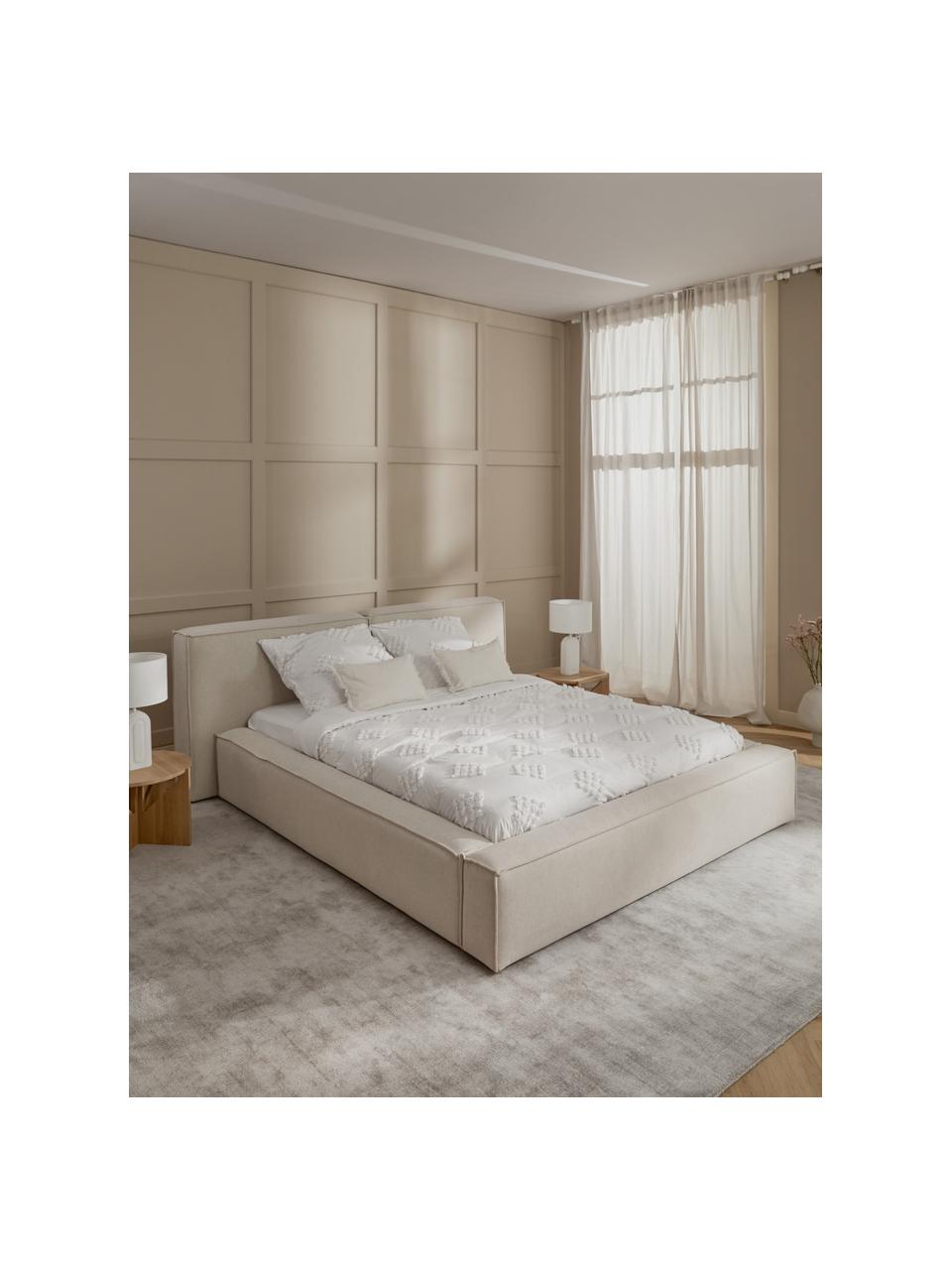 Čalouněná postel s úložným prostorem Lennon, Béžová, Š 140 cm, D 200 cm