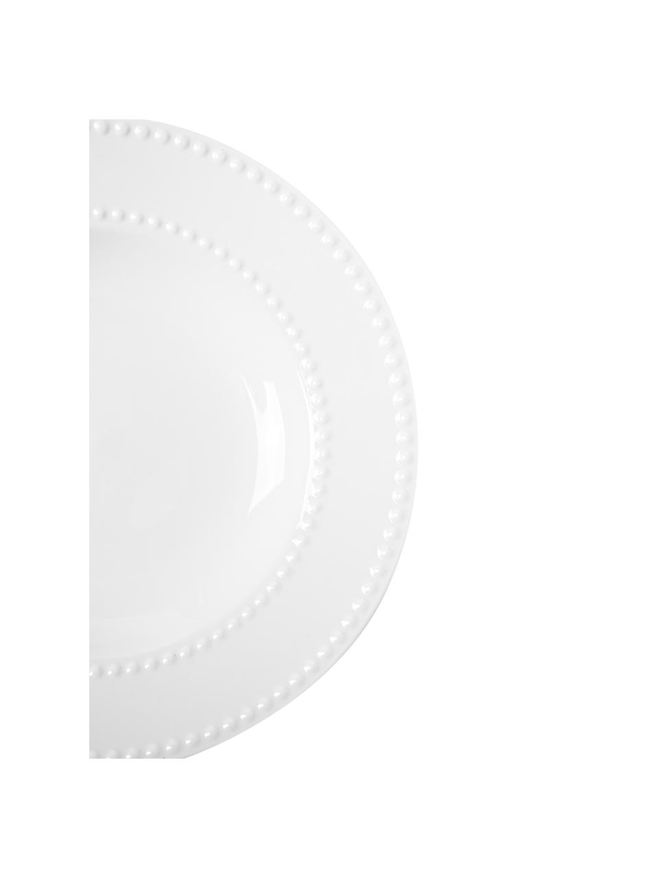 Porseleinen soepbord Pearl, 6 stuks, Porselein, Wit, Ø 22 cm, H 3 cm