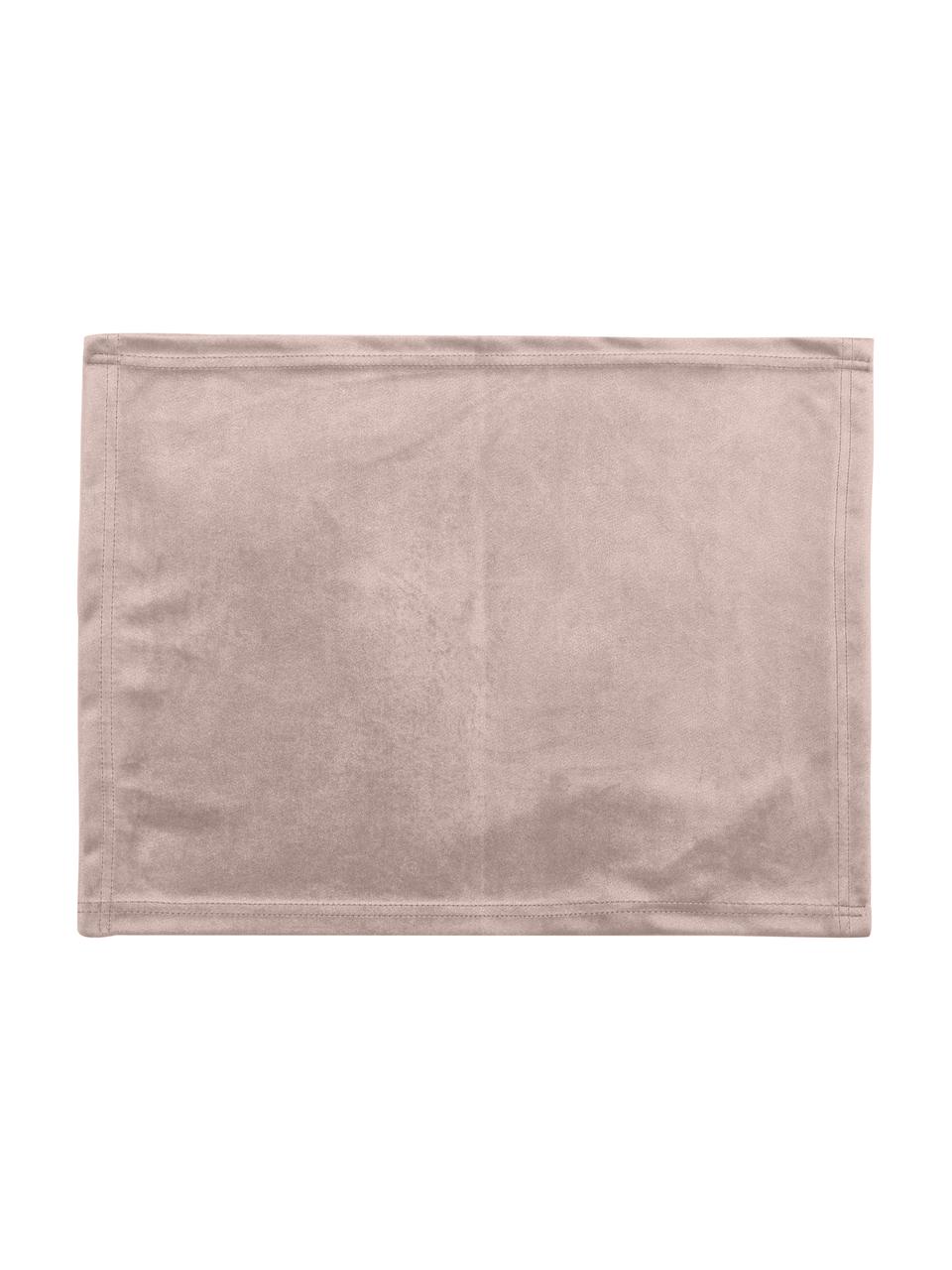 Manteles individuales de terciopelo Simone, 2 uds., 100% terciopelo de poliéster, Rosa, An 35 x L 45 cm