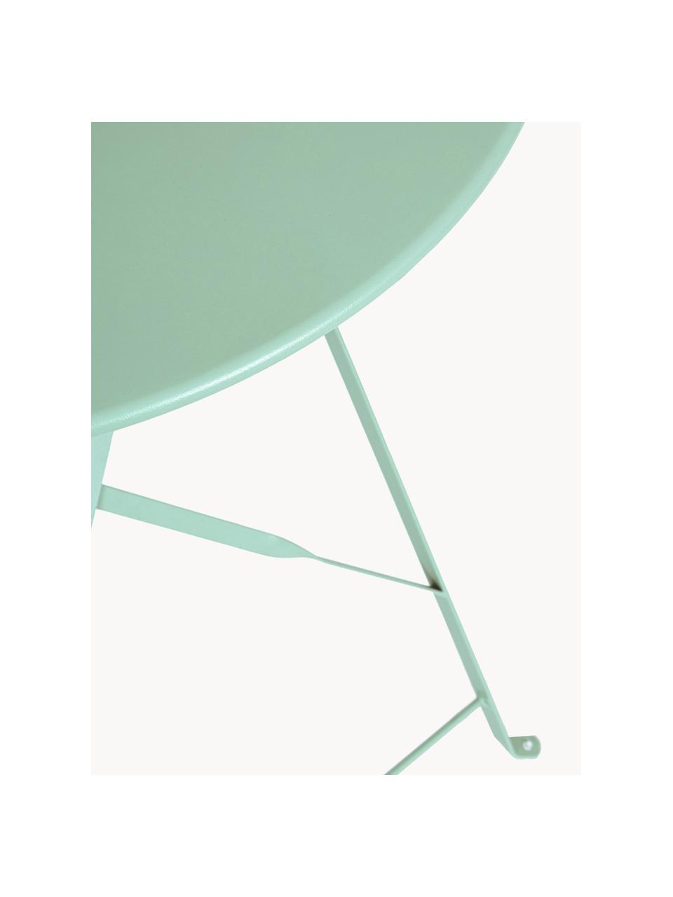 Set de muebles para exterior Wissant, 3 pzas., Acero con pintura en polvo, Verde salvia, Set de diferentes tamaños