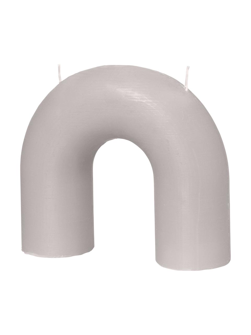 Candela a due stoppini Bend, Cera, Grigio chiaro, Larg. 17 x Alt. 15 cm