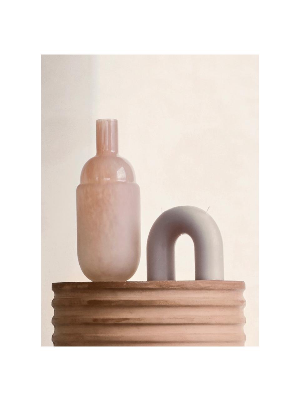 Svíce se dvěma knoty Bend, Vosk, Světle šedá, Š 17 cm, V 15 cm