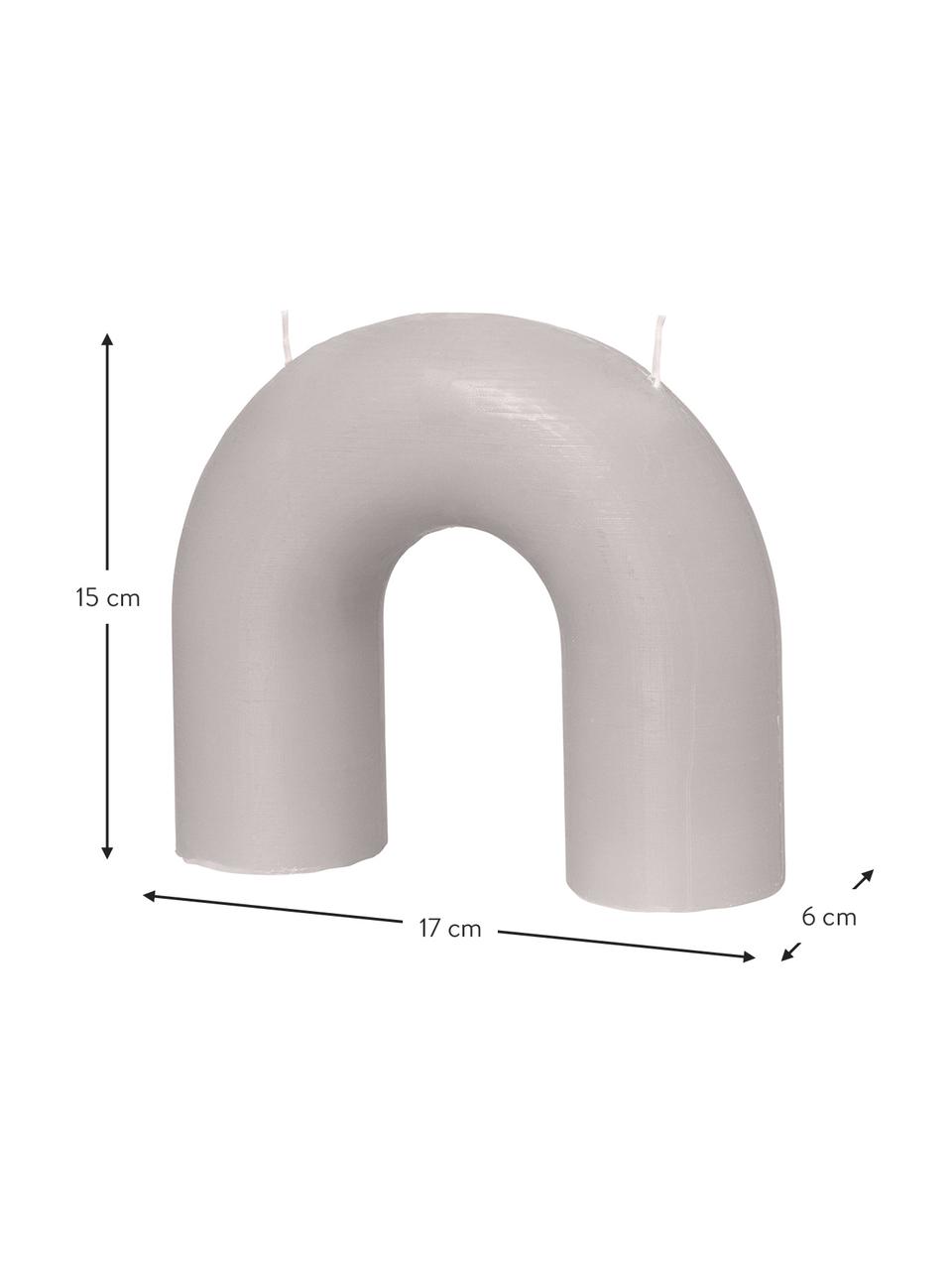 Candela a due stoppini Bend, Cera, Grigio chiaro, Larg. 17 x Alt. 15 cm