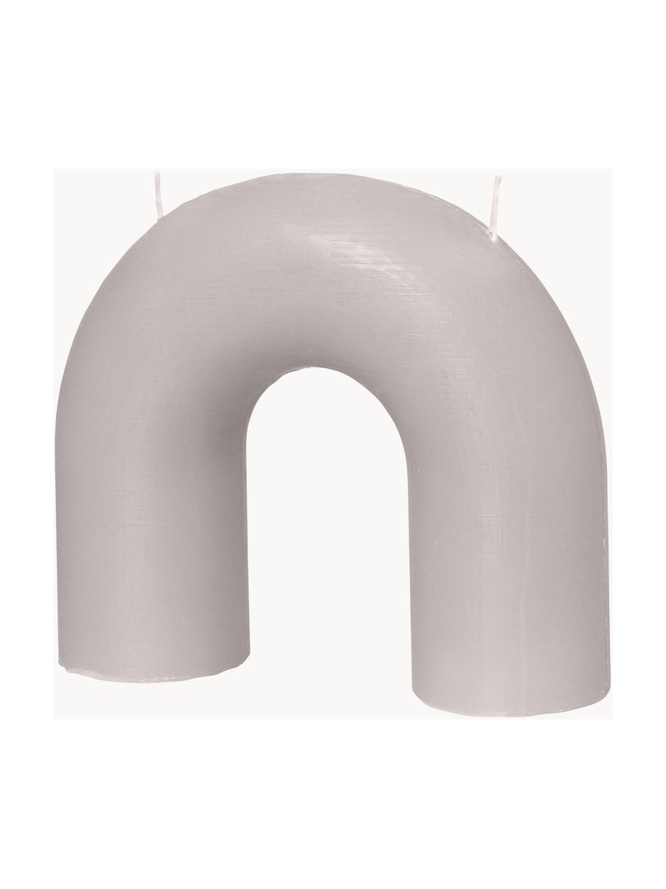 Candela a due stoppini Bend, Cera, Grigio chiaro, Larg. 17 x Alt. 15 cm