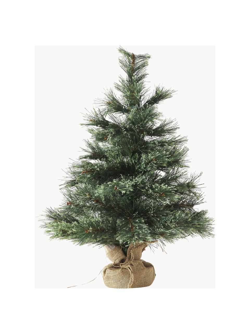 Albero di Natale artificiale a LED Cashmere, alt. 60 cm, Coperchio: juta, Verde, Ø 40 x Alt. 60 cm