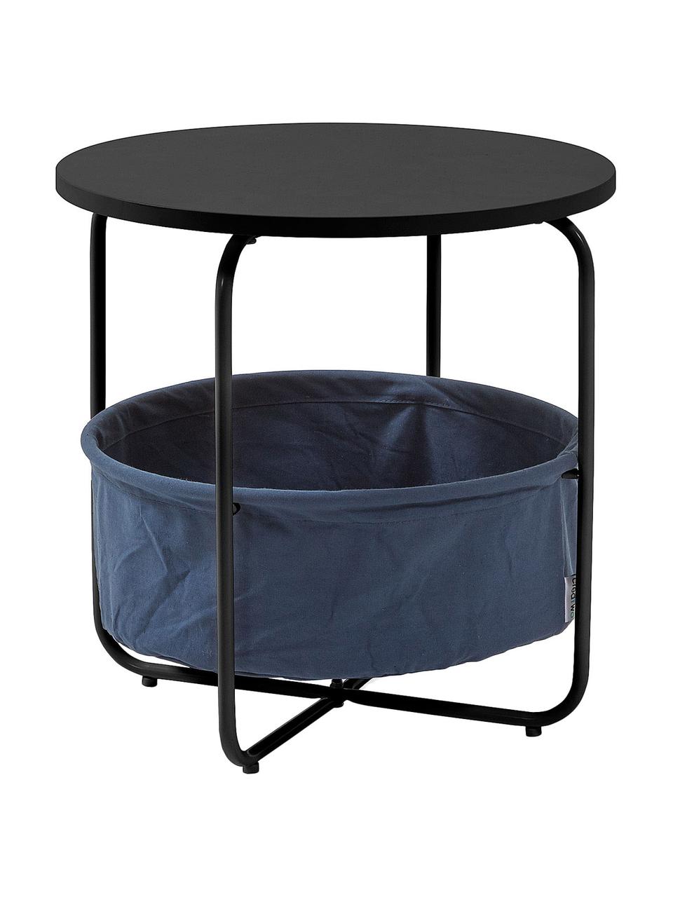 Table d'appoint ronde avec rangement Specter, Noir, bleu foncé