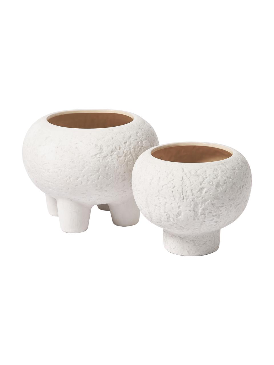 Obal na kvetináč z kameniny Elm, Kamenina, Biela, Ø 28 x V 24 cm