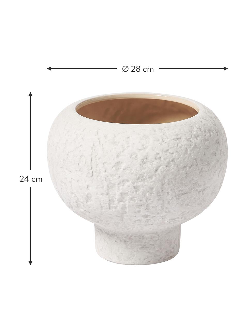 Obal na kvetináč z kameniny Elm, Kamenina, Biela, Ø 28 x V 24 cm