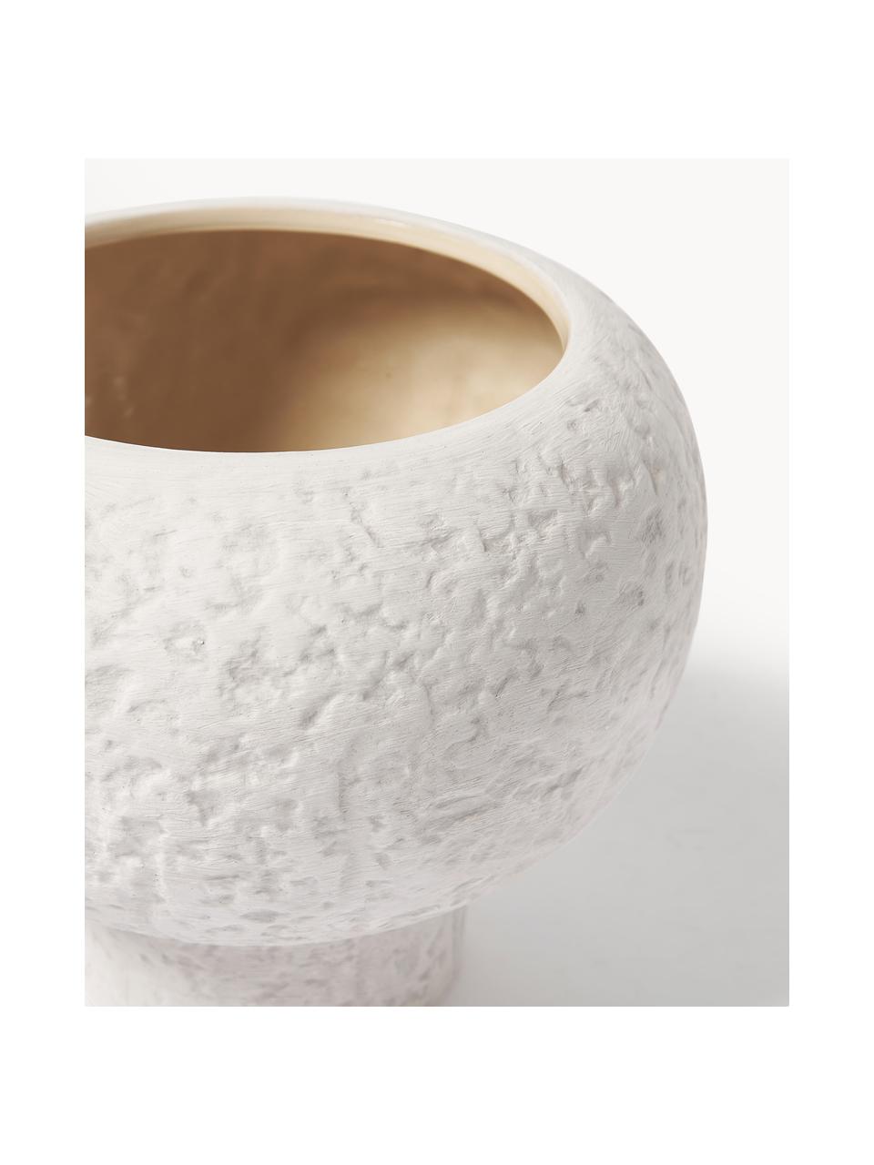 Cache-pot en grès cérame Elm, Grès cérame, Blanc, Ø 28 x haut. 24 cm