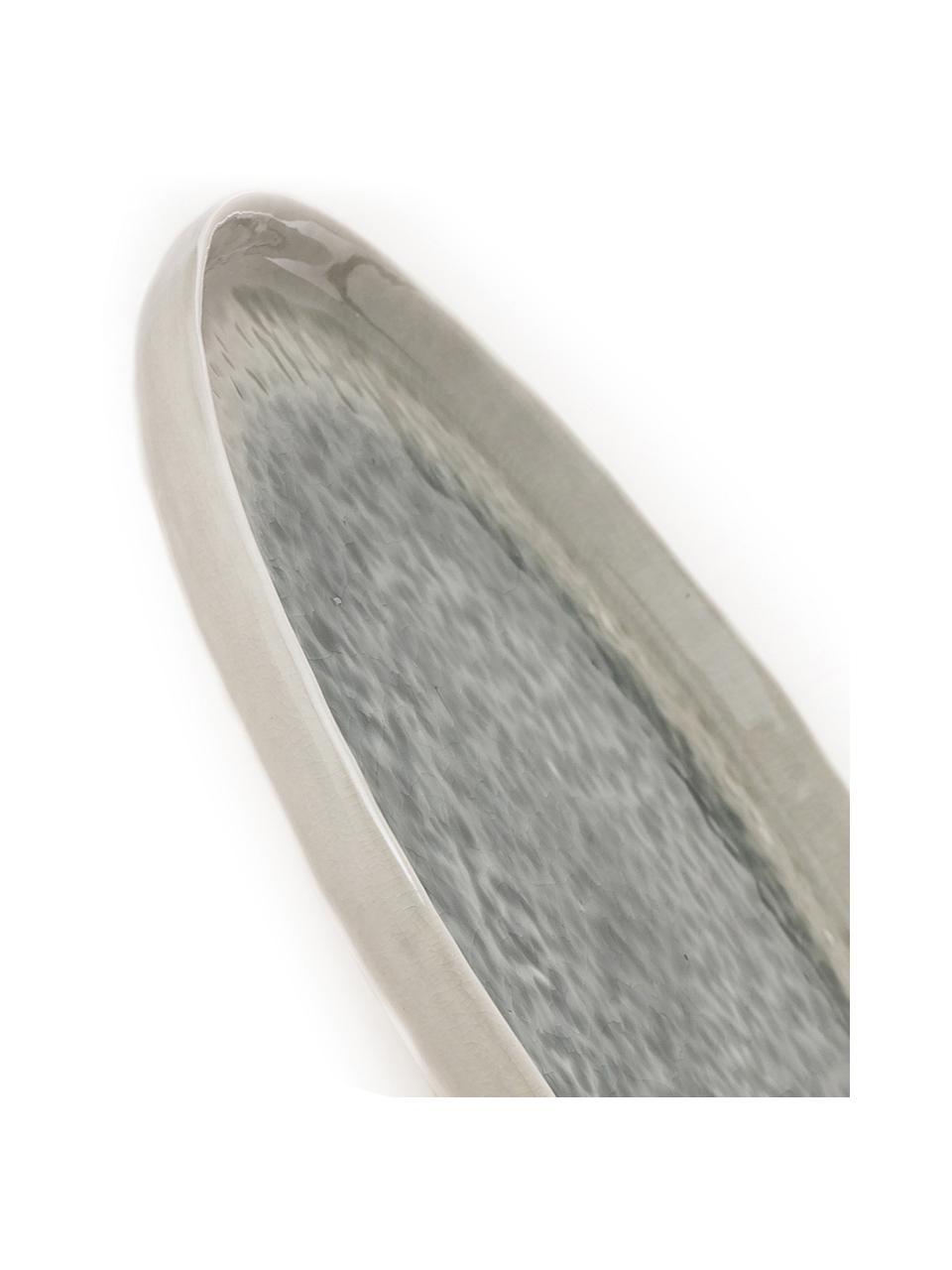 Platos postre Porcelino Sea, 6 uds., Porcelana, Beige, gris verdoso, Ø 21 cm