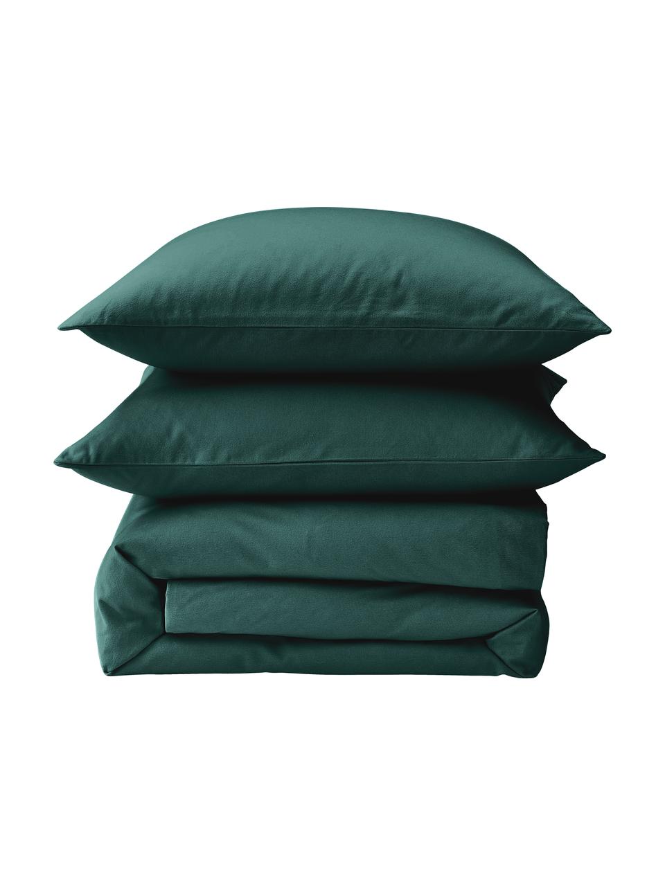Funda nórdica de franela Biba, Verde bosque, Cama 90 cm (155 x 220 cm)