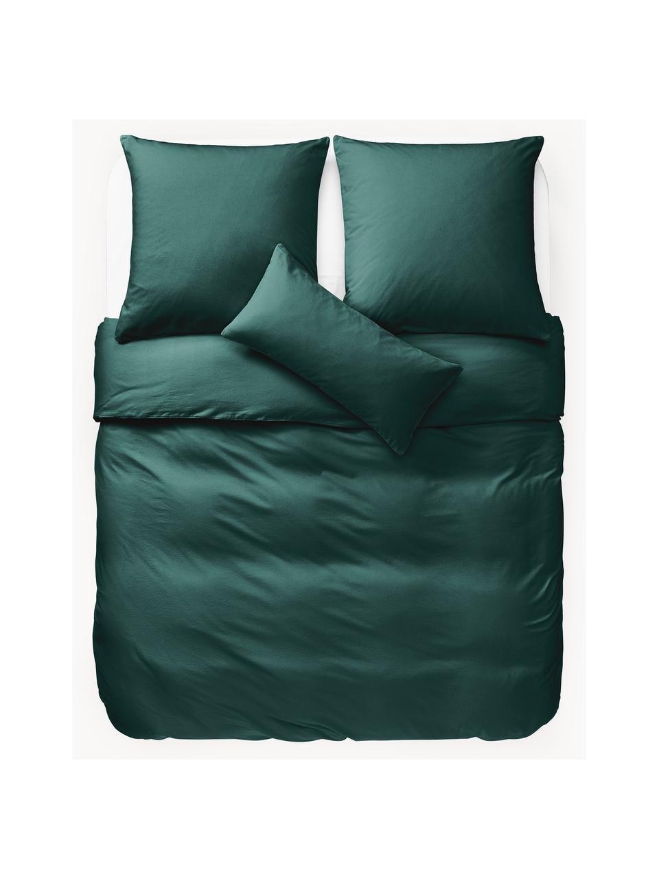 Funda nórdica de franela Biba, Verde oscuro, Cama 90 cm (155 x 220 cm)