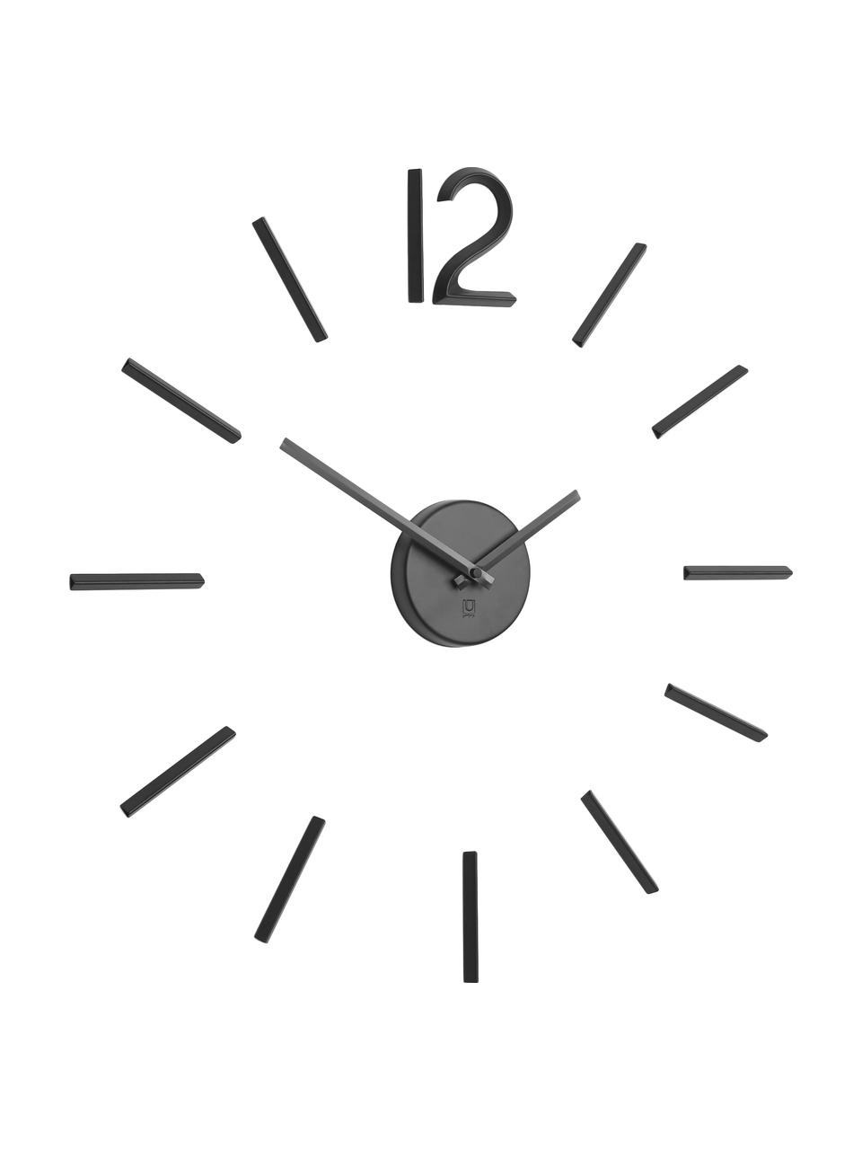 Nástenné hodiny pre vlastnú montáž Blink, Lakovaný hliník, Čierna, Ø 60 cm