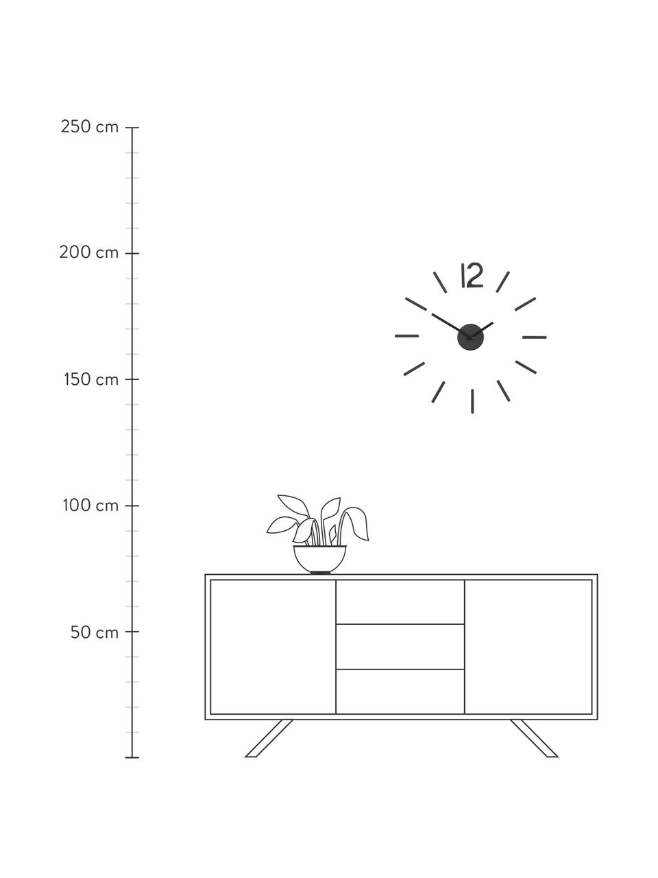 Nástenné hodiny pre vlastnú montáž Blink, Lakovaný hliník, Čierna, Ø 60 cm