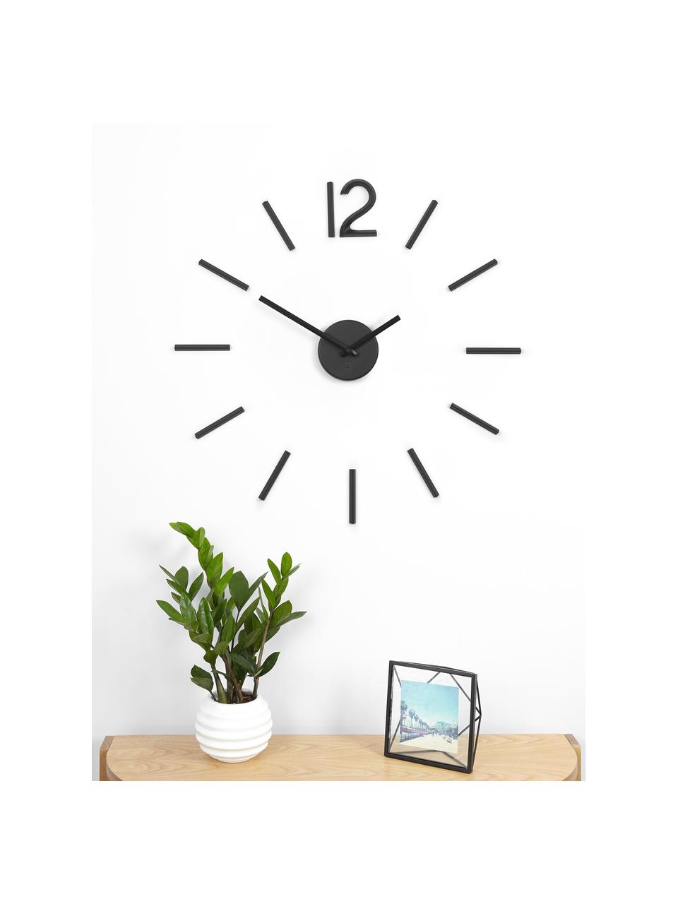Reloj de pared Blink, Aluminio pintado, Negro, Ø 60 cm