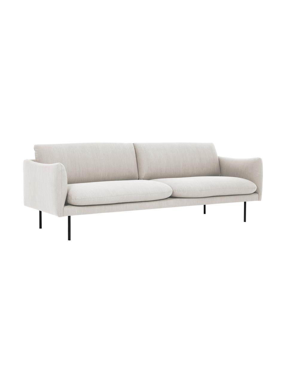 Sofá Moby (3 plazas), Tapizado: poliéster Alta resistenci, Estructura: madera de pino maciza, Patas: metal, Tejido beige, An 220 x F 95