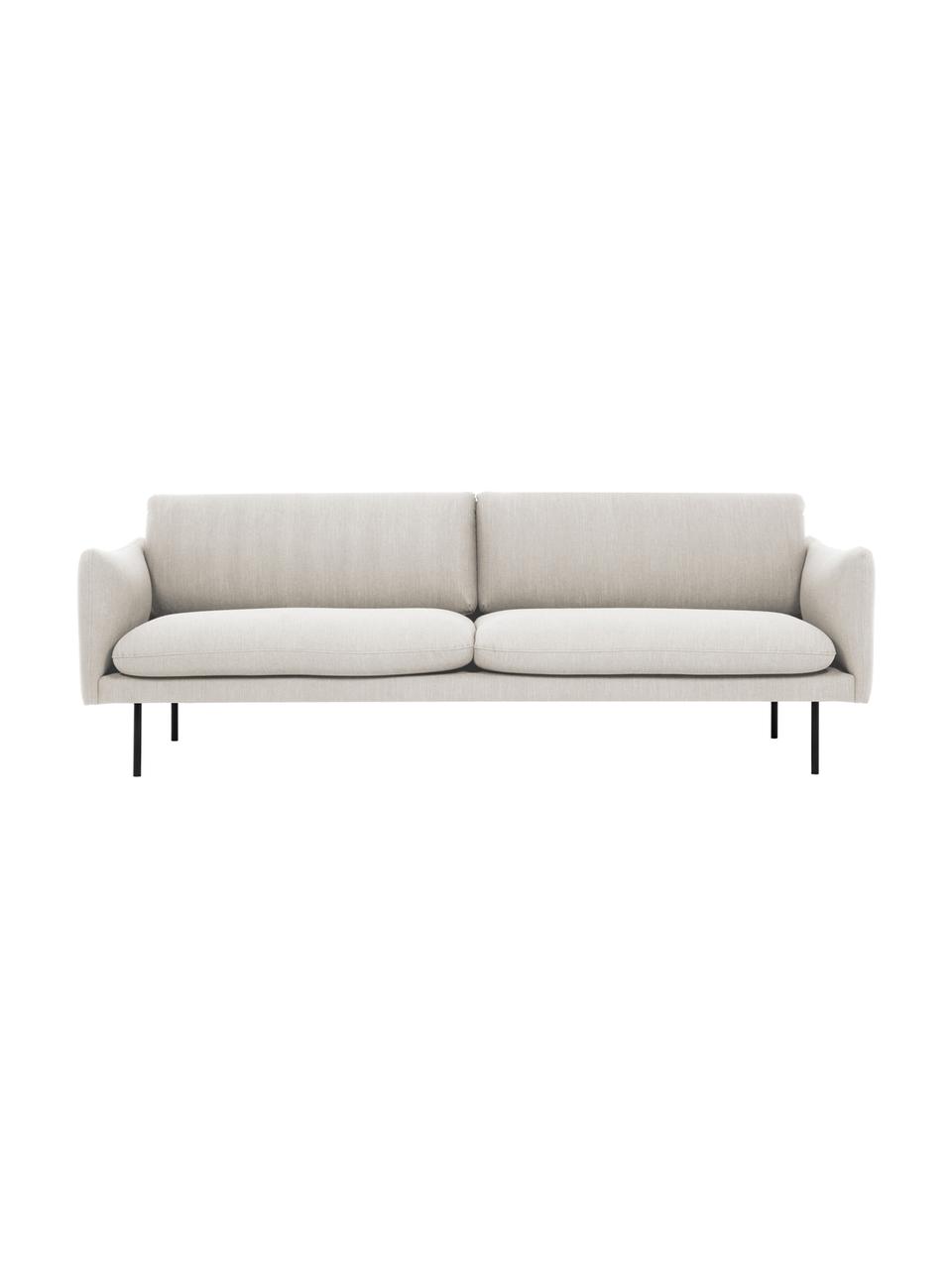 Sofá Moby (3 plazas), Tapizado: poliéster Alta resistenci, Estructura: madera de pino maciza, Patas: metal, Tejido beige, An 220 x F 95