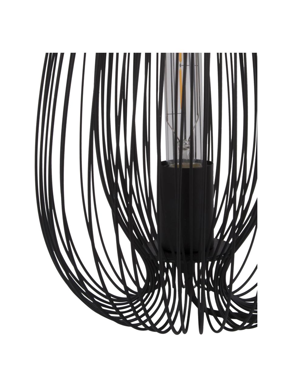 Lámpara de mesa pequeña de metal Lucid, Lámpara: metal pintado, Cable: plástico, Negro, Ø 22 x Al 33 cm