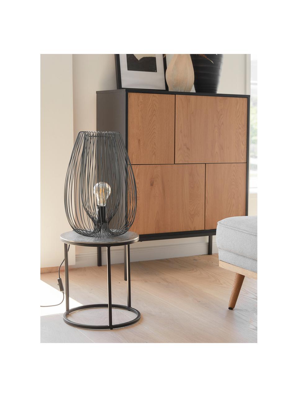 Lampa stołowa z metalu Lucid, Czarny, Ø 22 x W 33 cm