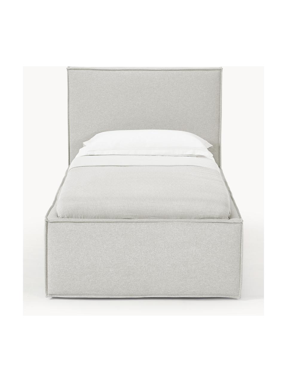 Čalúnená posteľ s úložným priestorom Dream, Svetlosivá, Š 90 x D 200 cm