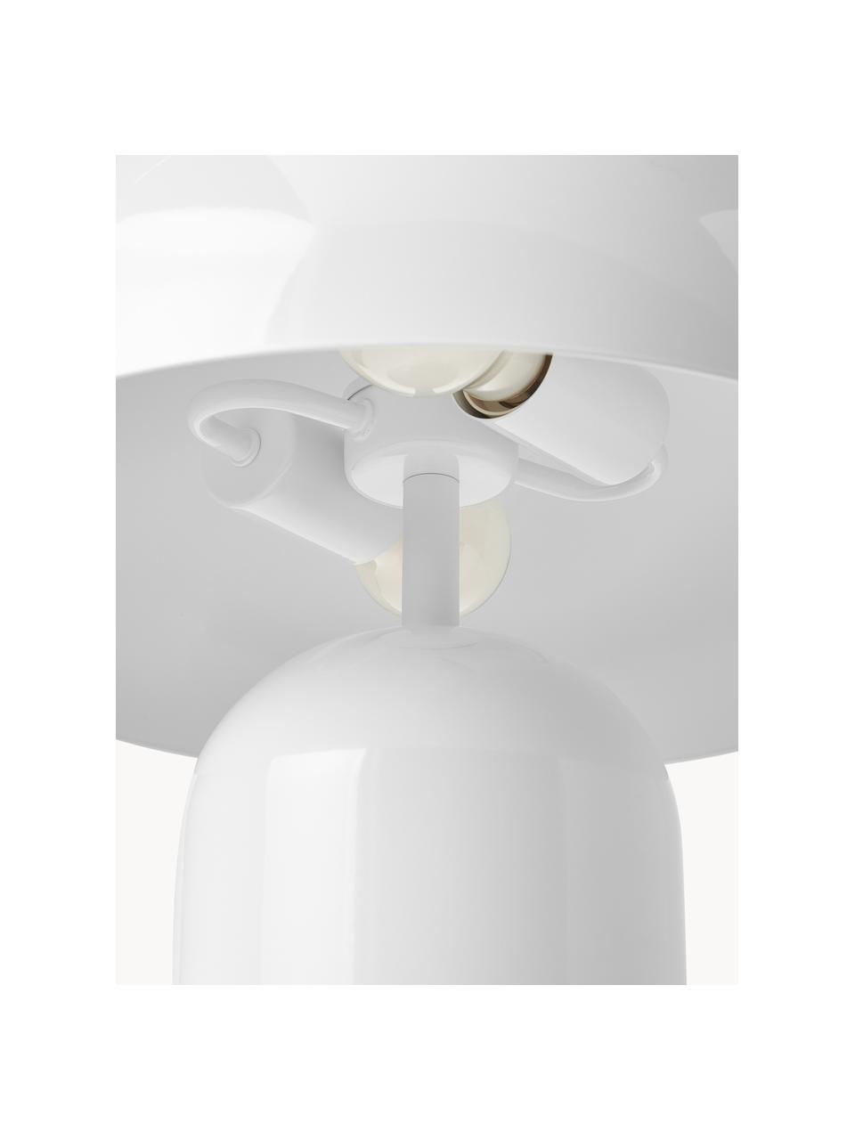 Grosse Retro-Tischlampe Walter, Weiss, glänzend, Ø 38 x H 55 cm