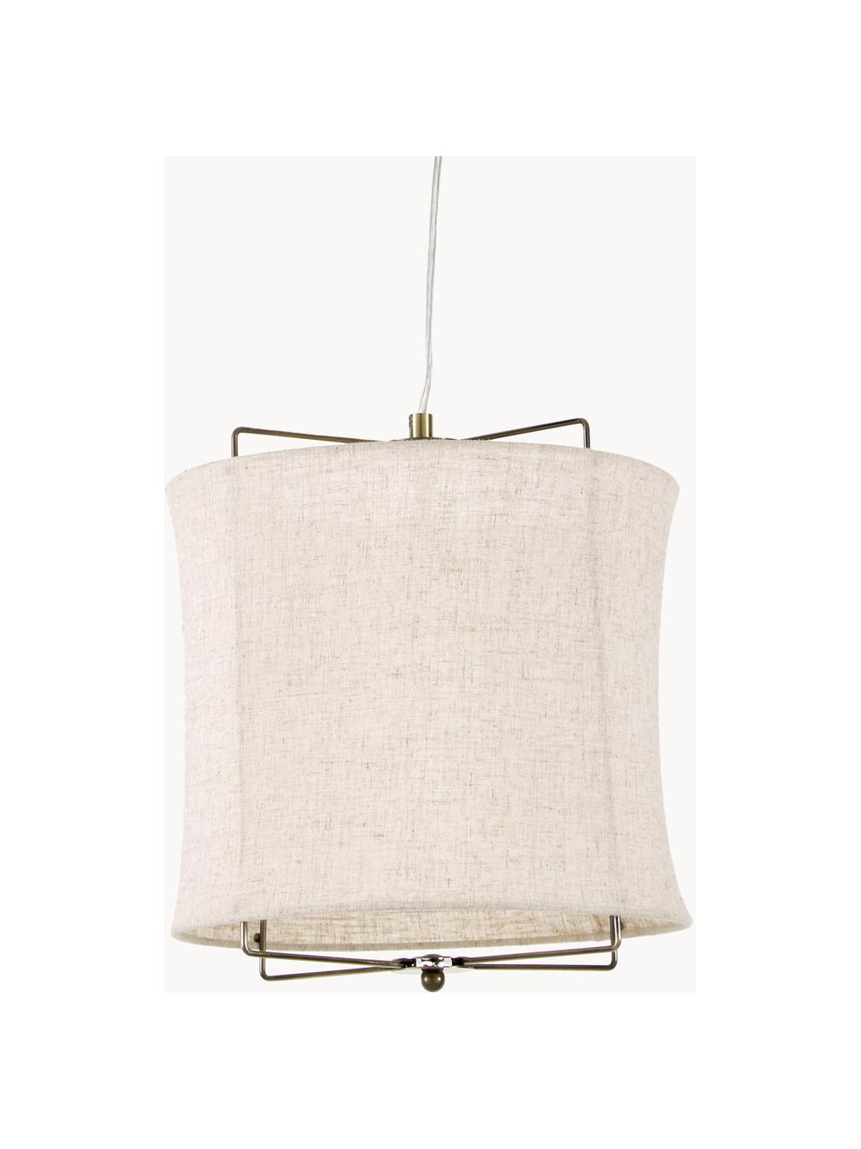 Hanglamp Clouds van linnen, Lampenkap: linnen, Lichtbeige, Ø 40 x H 40 cm