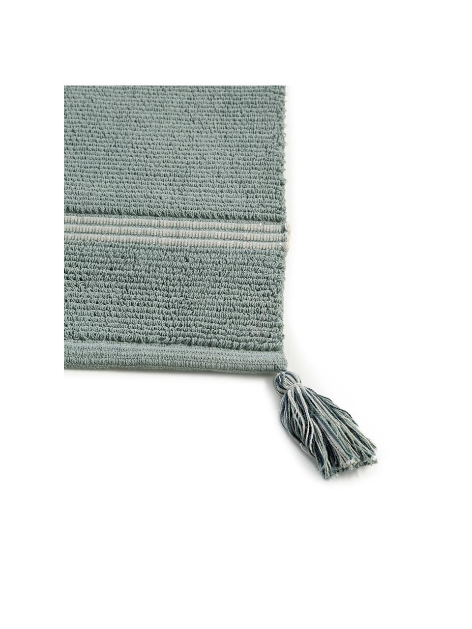 Dywanik łazienkowy  z chwostami Dust, 100% bawełna, Miętowy, S 50 x D 85 cm