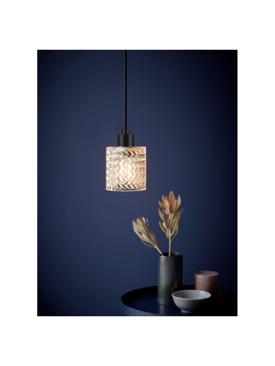 Kleine hanglamp Hollywood van glas, Lampenkap: glas, Amberkleurig, Ø 11 x H 18 cm