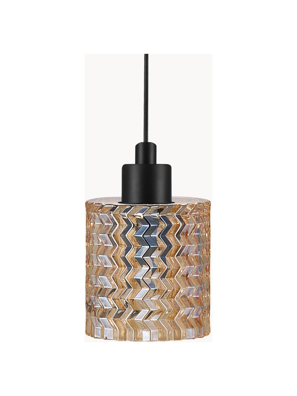 Kleine hanglamp Hollywood van glas, Lampenkap: glas, Amberkleurig, Ø 11 x H 18 cm