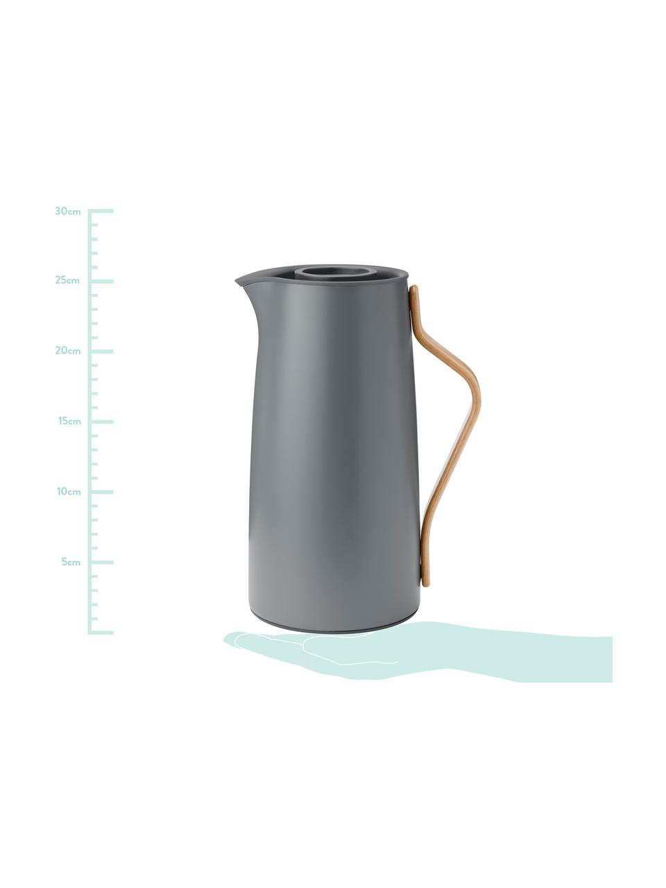 Termo Emma, edición especial, 1,2 L, Estructura: acero inoxidable, Asa: madera de haya, Gris mate, 1,2 L