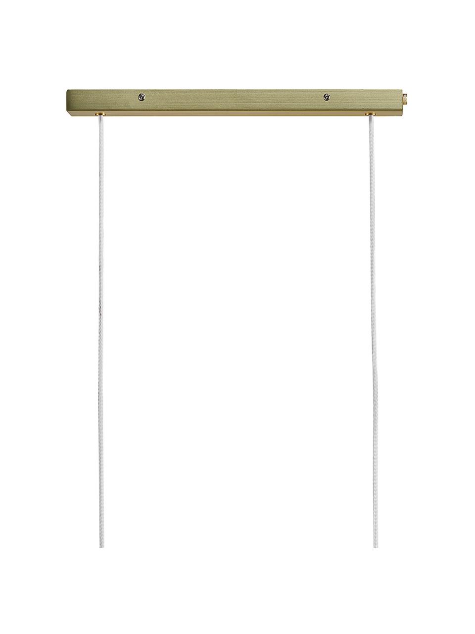 Große Pendelleuchte Contina mit Opalglas, Lampenschirm: Opalglas, Baldachin: Metall, beschichtet, Weiß, Goldfarben, B 90 x H 42 cm