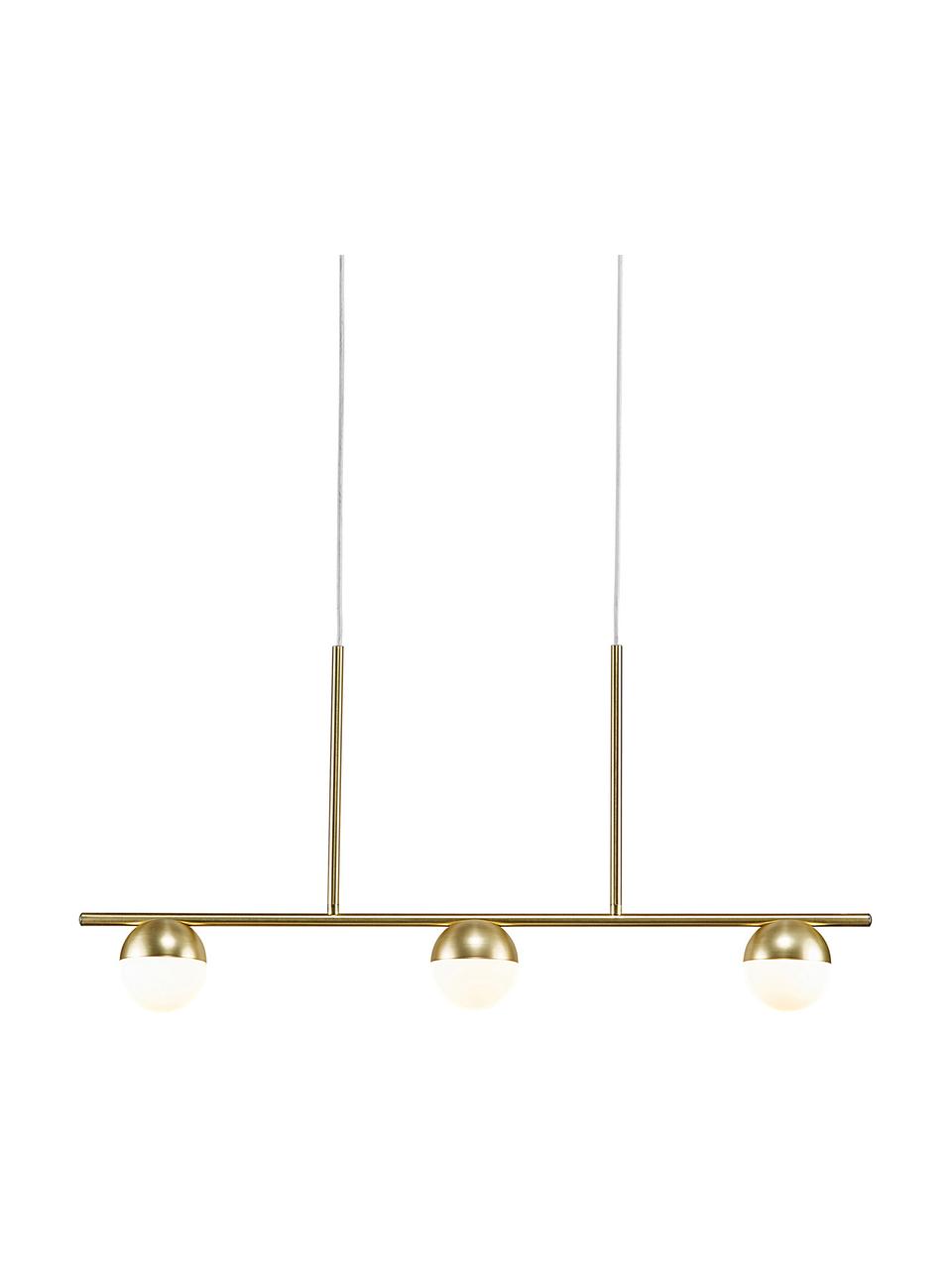 Velké závěsné svítidlo s opálovým sklem Contina, Bílá, zlatá, Š 90 cm, V 42 cm