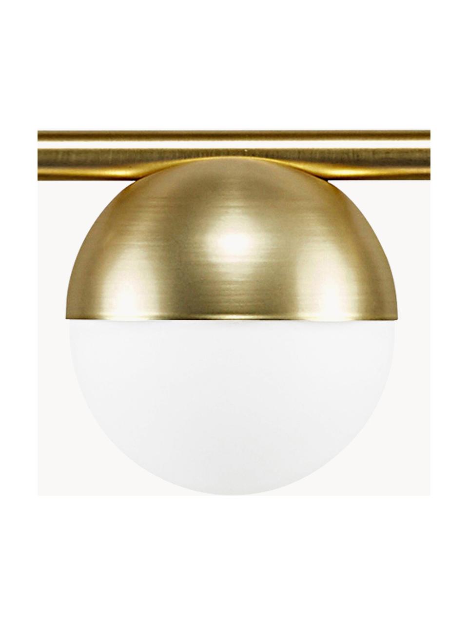 Grosse Pendelleuchte Contina mit Opalglas, Lampenschirm: Opalglas, Baldachin: Metall, beschichtet, Weiss, Goldfarben, B 90 x H 42 cm
