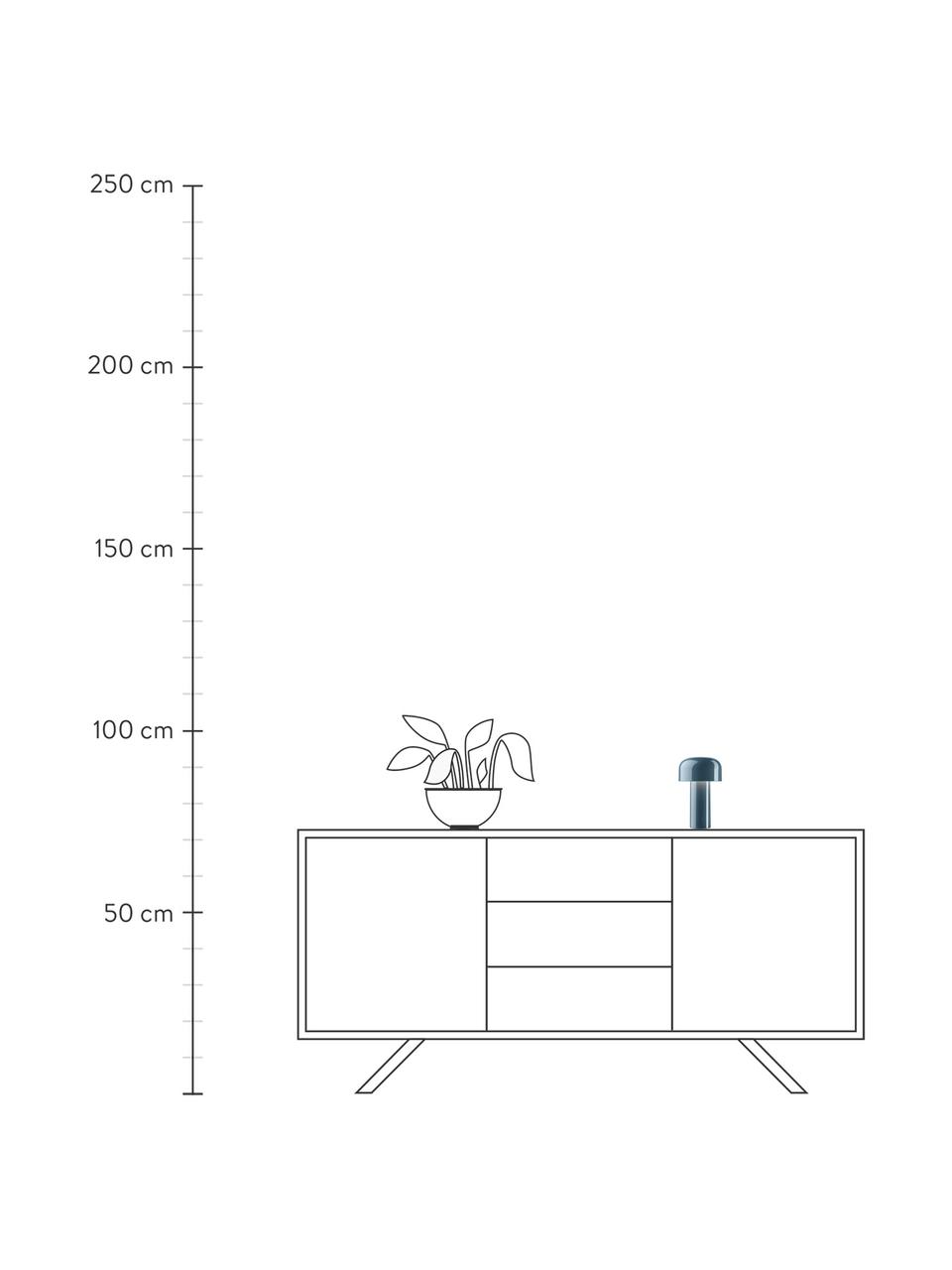 Lámpara de mesa LED regulable Bellhop, Plástico, Gris azulado brillante, Ø 13 x Al 20 cm