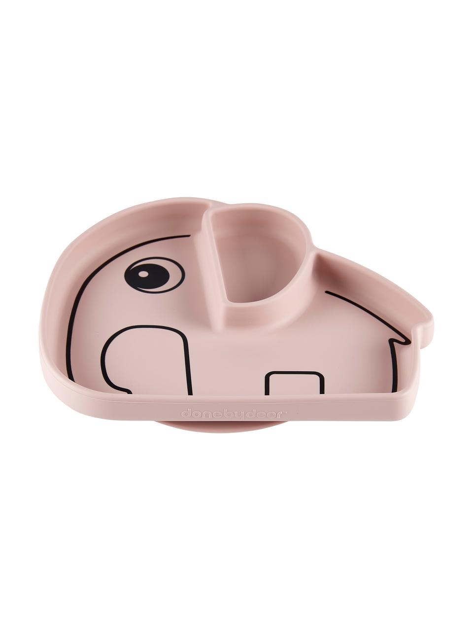 Assiette bébé Stick & Stay Elphee, Silicone, sans danger pour les aliments Le silicone est doux et durable, résistant à la chaleur et convient pour une utilisation dans les micro-ondes, les fours et les congélateurs., Rose, larg. 21 cm, haut. 3 cm