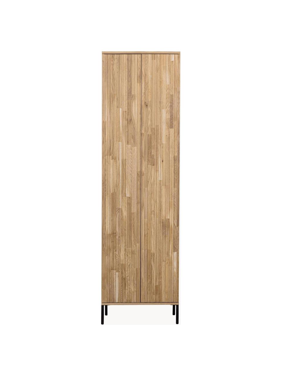 Kleiderschrank Avourio aus Eichenholz mit geriffelter Front, Korpus: Eichenholz, Eichenholz, B 60 x H 210 cm