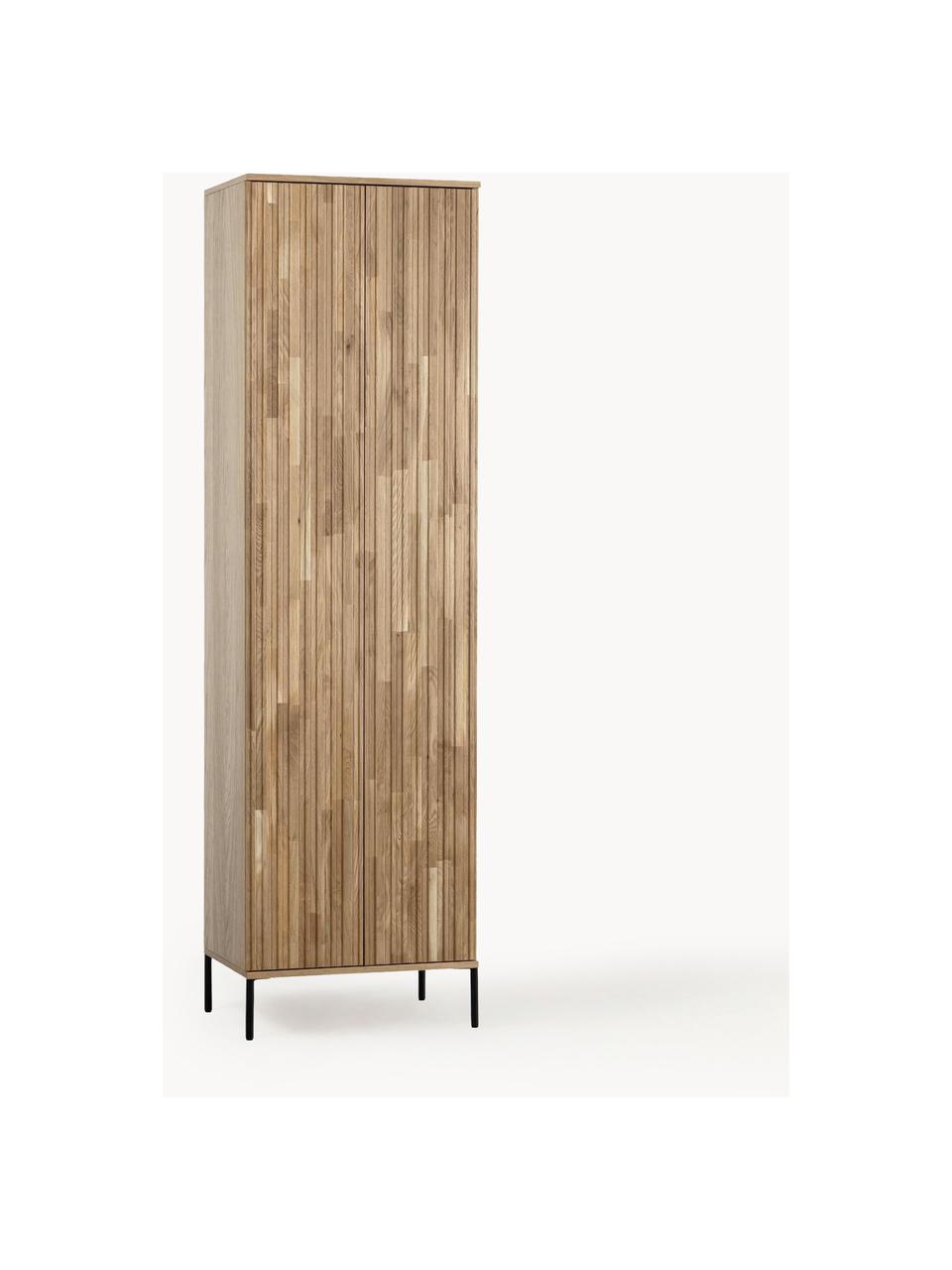 Kleiderschrank Avourio aus Eichenholz mit geriffelter Front, Korpus: Eichenholz, Eichenholz, B 60 x H 210 cm