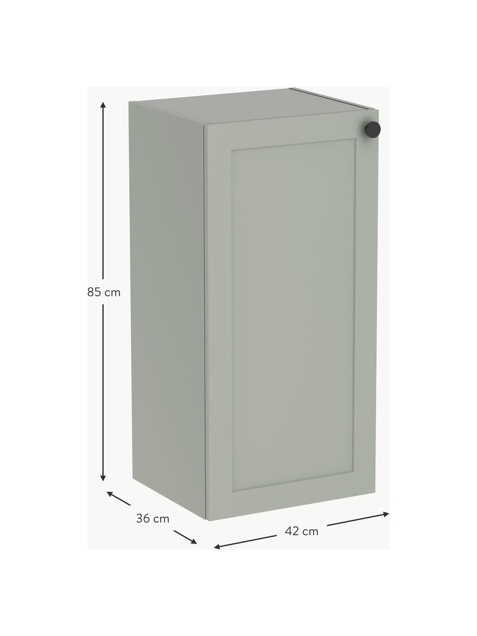 Bad-Hängeschrank Rafaella, B 42 cm, links, Griffe: Metall, beschichtet, Salbeigrün, B 42 x H 85 cm