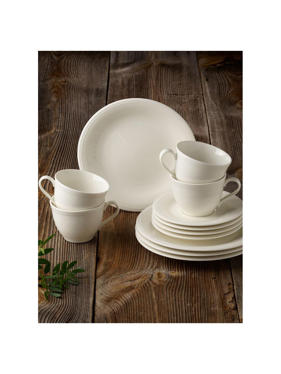 Service de table porcelaine Loop, 4 personnes (12 élém.), Beige, blanc crème