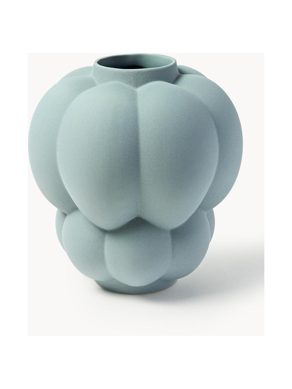 Keramik-Vase Uva, H 35 cm, Keramik, Graublau, Ø 32 x H 35 cm