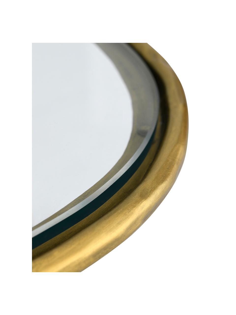 Stolik kawowy ze szkła Petit, Blat: szkło hartowane, Stelaż: metal powlekany, Odcienie złotego, transparentny, S 61 x W 41 cm