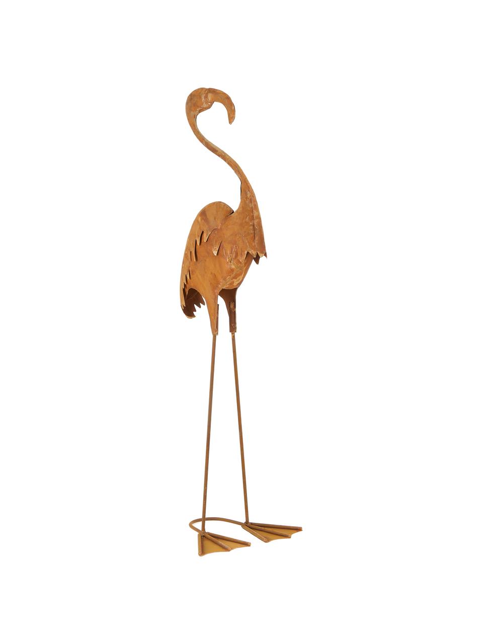 Decoratief object Flamingo, Metaalkleurig, Roodbruin, B 18 cm x H 64 cm