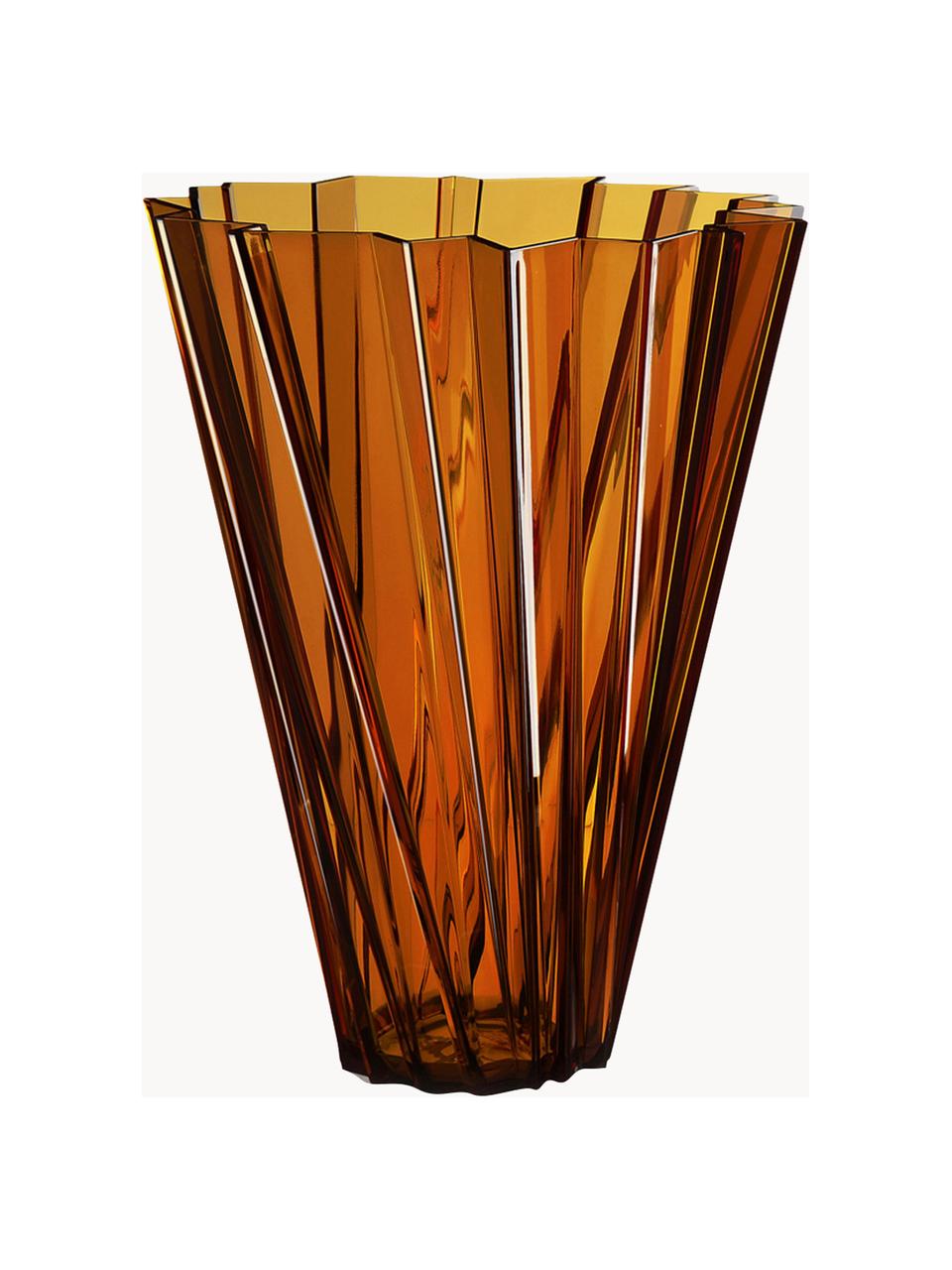 Große Vase Shanghai, H 44 cm, Acrylglas, Orange, transparent, Ø 35 x H 44 cm