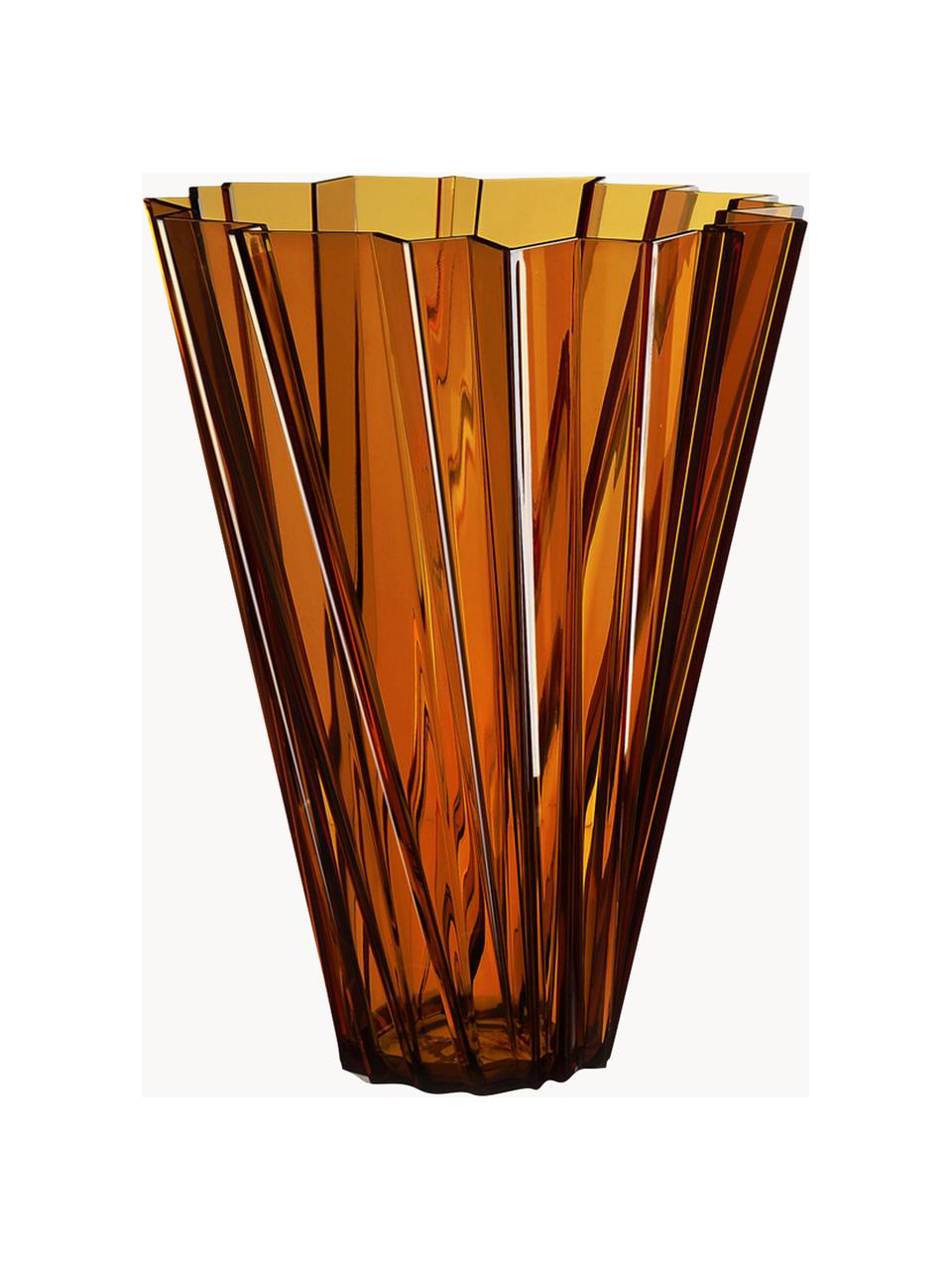 Vaso grande Shangai, alt. 44 cm, Vetro acrilico, Arancione trasparente, Ø 35 x Alt. 44 cm