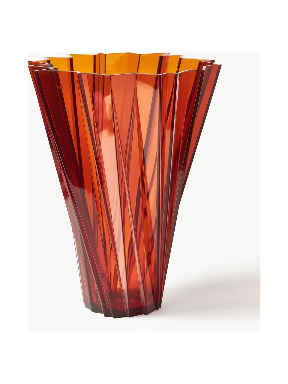 Grand vase Shanghai, haut. 44 cm, Verre acrylique, Orange, transparent, Ø 35 x haut. 44 cm