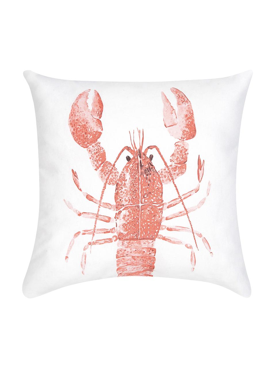 Poszewka na poduszkę Homard, 100% bawełna, Czerwony, biały, S 40 x D 40 cm