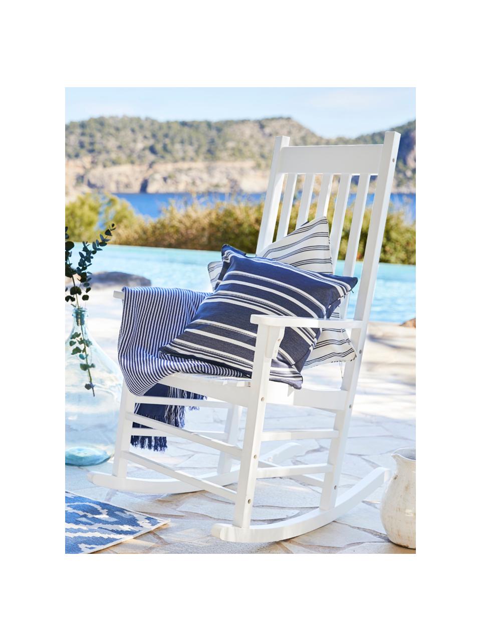Fotel bujany ogrodowy Bay, Drewno akacjowe, lakierowane, Biały, S 84 x G 68 cm