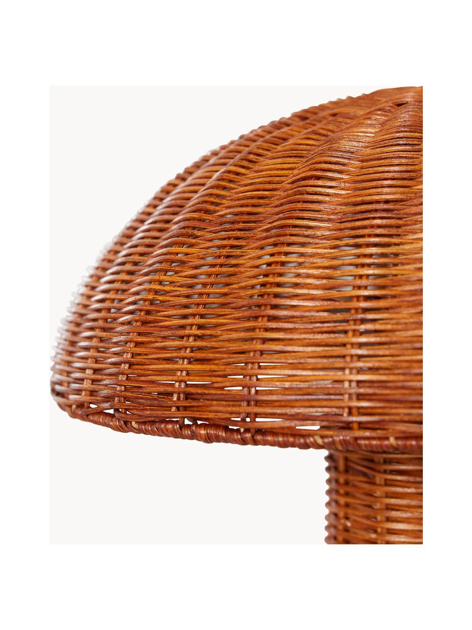 Tischlampe Natural aus Rattan, Braun, Ø 34 x H 30 cm